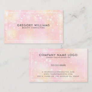 Sparkling Girly Rosa Background Visitkort