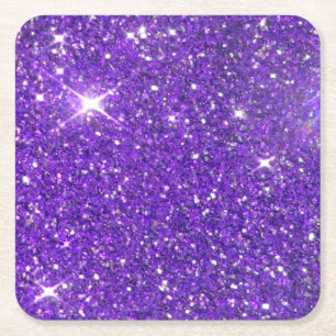 Sparkling glitterGlitz för moderiktiga lilor Underlägg Papper Kvadrat