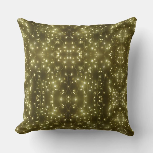 Sparkling Golden Lights Throw Pillow Kudde (Framsida)