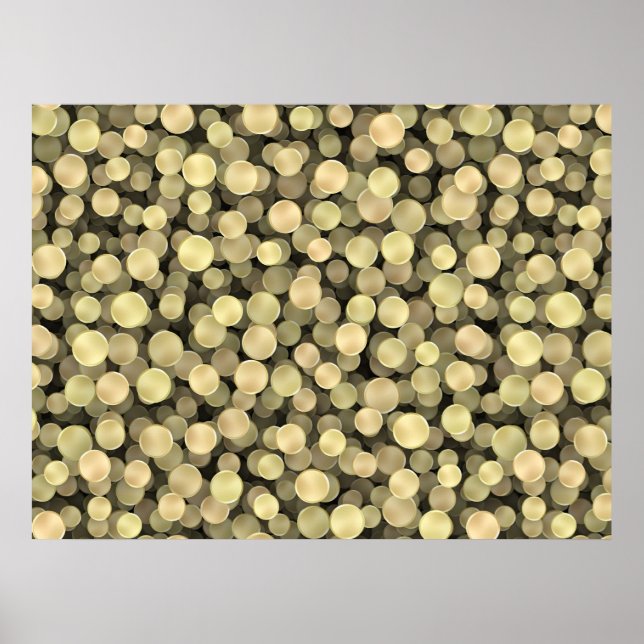 Sparkling Golden Polka dots Poster (Framsidan)