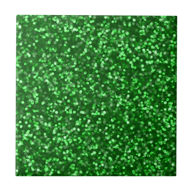 Sparkling grönt glitter kakelplatta (Framsidan)