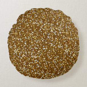 Sparkling guld- glitter rund kudde