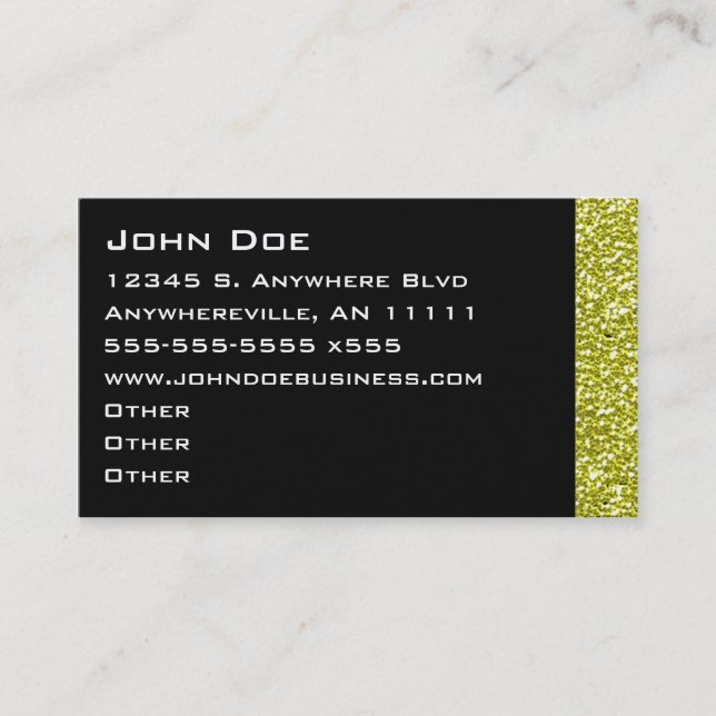 Sparkling guld- gränsvisitkort visitkort (Framsida)