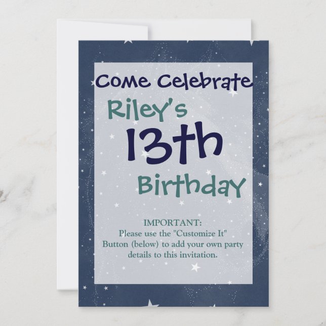 Sparkling Horse Constellation Stars Midnight Blue Inbjudningar (Framsida)
