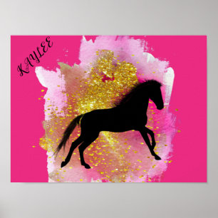 SPARKLING HORSE POSTER MED PERSONLIG NAMN.