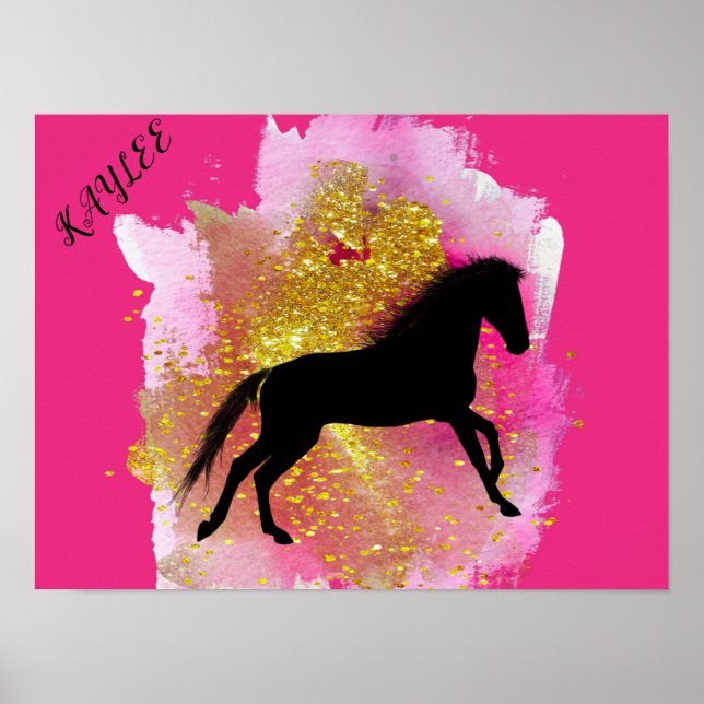 SPARKLING HORSE POSTER MED PERSONLIG NAMN. (Framsidan)