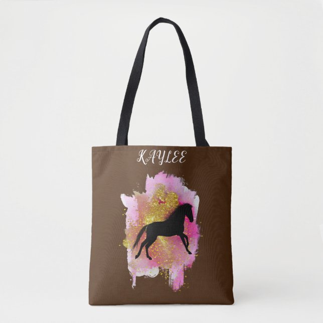SPARKLING HORSE TOTE BAG PERSONLIG. TYGKASSE (Framsida)