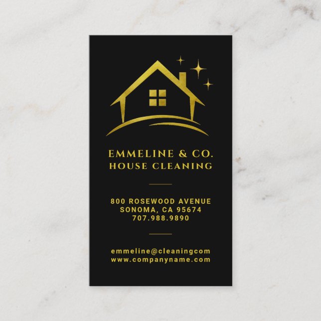 Sparkling House Cleaning  Visitkort (Framsida)