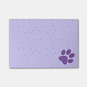 sparkling katttasstryck - lila post-it block