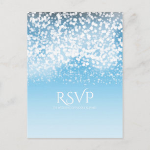 Sparkling Lights Romantisk Vintervonderland RSVP Inbjudan Vykort