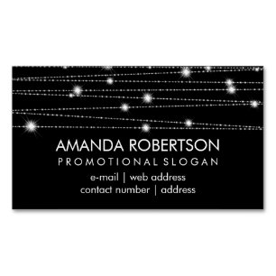 Sparkling linjersvart för elegant professionell visitkortmagnet