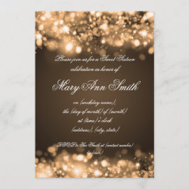 Sparkling ljus för sweet sixteenpartyguld inbjudningar