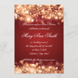 Sparkling ljus för sweet sixteenpartyguld inbjudningar