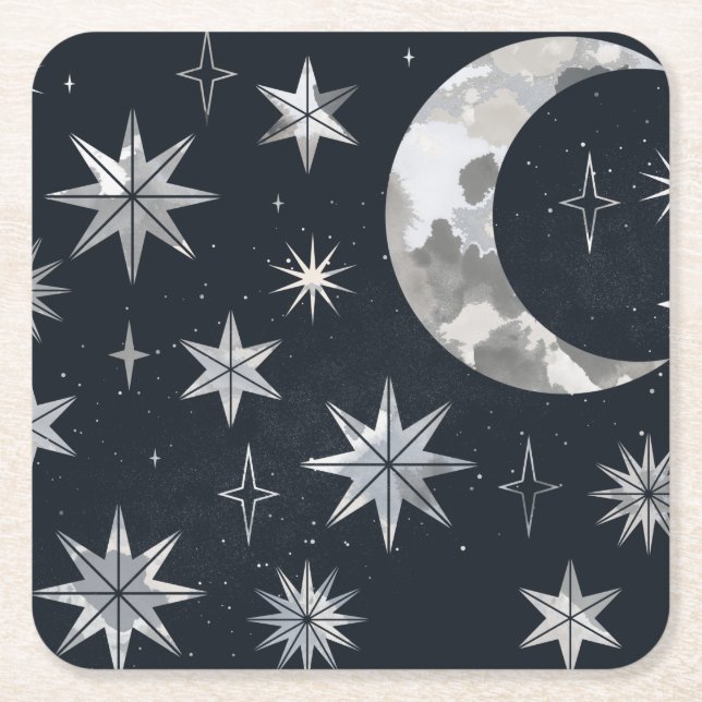 Sparkling Night Himlar Underlägg Papper Kvadrat (Framsidan)