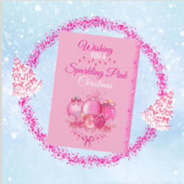 Sparkling Pink Christmas Card Julkort