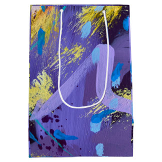 Sparkling Purple and Yellow Abstract Art Gift Bag