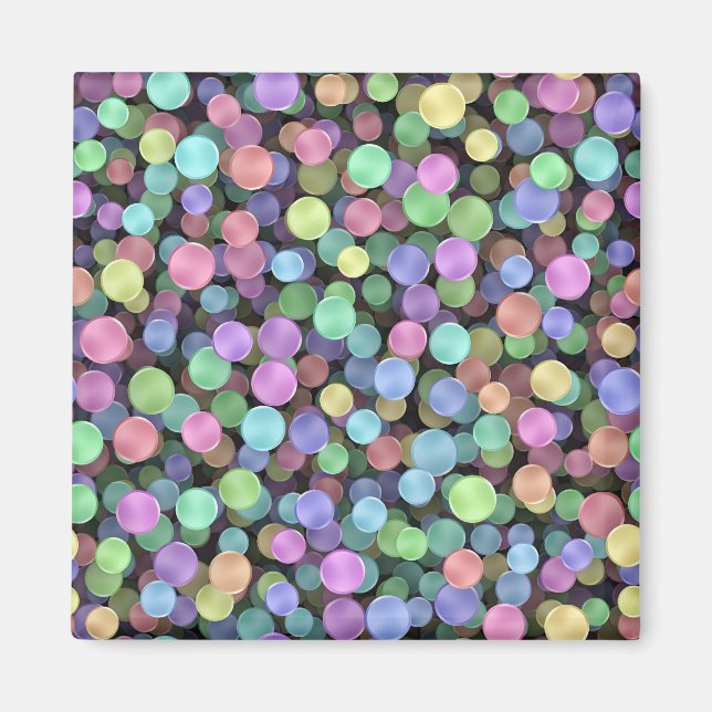 Sparkling Rainbow Polka dots Magnet (Framsidan)