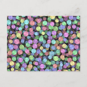 Sparkling Rainbow Polka dots Vykort