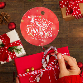 Sparkling Red Star God jul Gåvor Etiketter