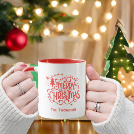 Sparkling Red Star God jul Mugg