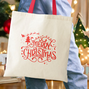 Sparkling Red Star God jul Tygkasse