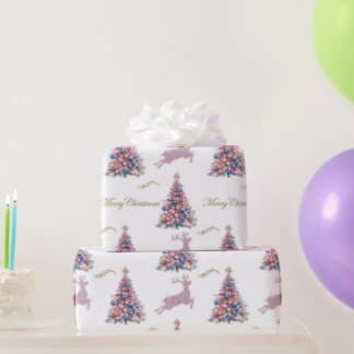 Sparkling Reindeer Pastel Pink Christmas  Presentpapper