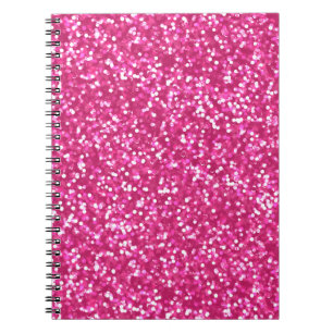 Sparkling rosaglitter anteckningsbok med spiral