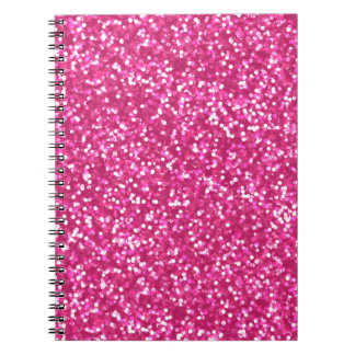 Sparkling rosaglitter anteckningsbok med spiral