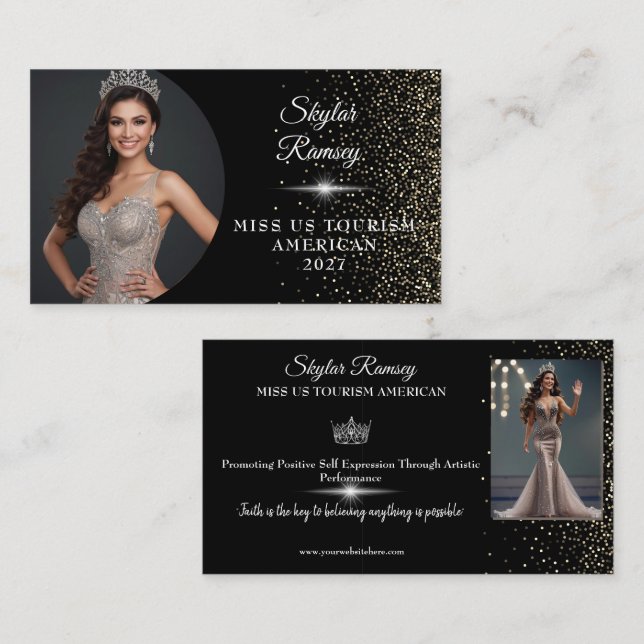 Sparkling Sand Pageant Business Card Visitkort (Fram/baksida)