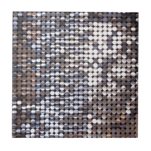 Sparkling SequinLook för silver Kakelplatta