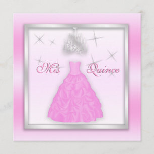 Sparkling silver för rosor för Quinceanera Inbjudningar