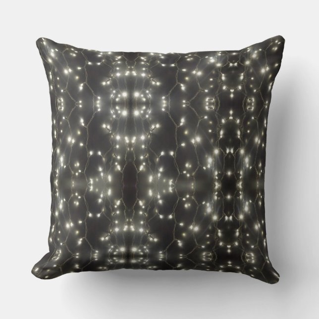 Sparkling Silver Lights Throw Pillow Kudde (Framsida)