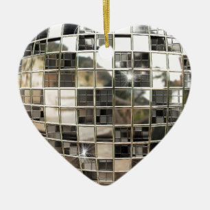Sparkling silverdiskoprydnad julgransprydnad keramik