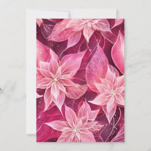 Sparkling Soft Rosa Poinsettia Julkort