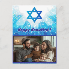 🕎 Sparkling Star Hanukkah Photo Vykort