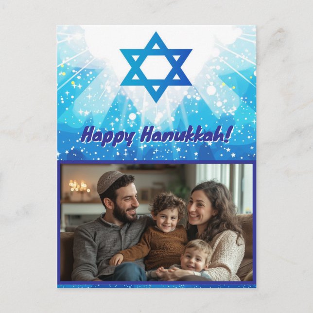 🕎 Sparkling Star Hanukkah Photo Vykort (Framsida)