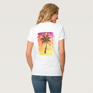 Sparkling Sunset Palm Tree | Tropical Paradise Sil T Shirt