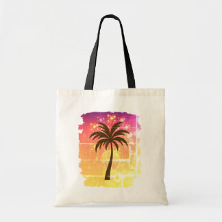 Sparkling Sunset Palm Tree | Tropical Paradise Sil Tygkasse