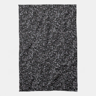 Sparkling svart glitter kökshandduk