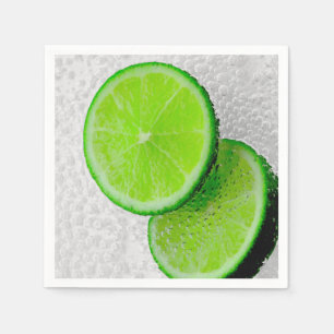 Sparkling vatten för ny limefruktfrukt pappersservett