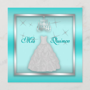 Sparkling vit för silver för Quinceanera Inbjudningar