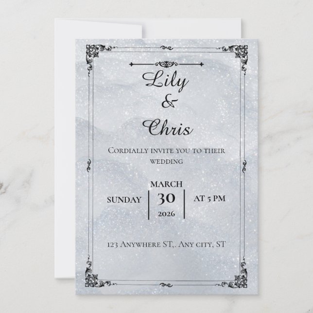 Sparkling Winter Wonderland Wedding Invitation Inbjudningar (Framsida)