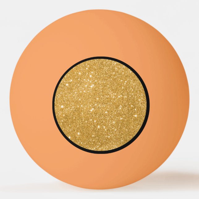 Sparklor i Guld Glitter Pingisboll (Baksidan)