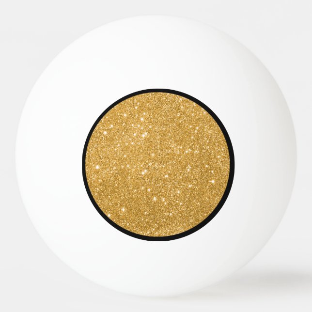 Sparklor i Guld Glitter Pingisboll (Baksidan)