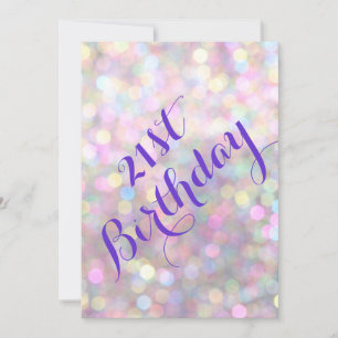 Sparkly 21:a födelsedagsinbjudan inbjudningar