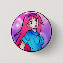 Sparkly Anime Girl Pin