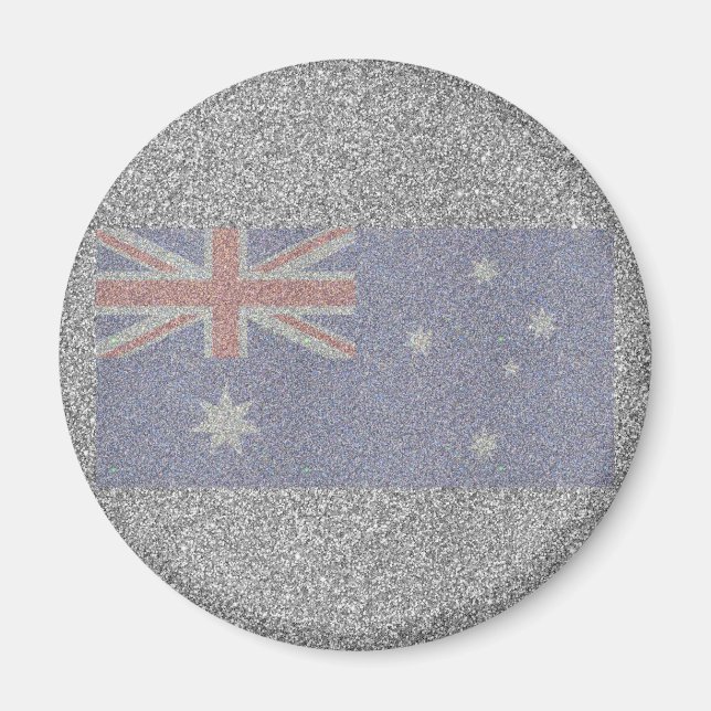Sparkly Australian Flagga Magnet (Framsidan)