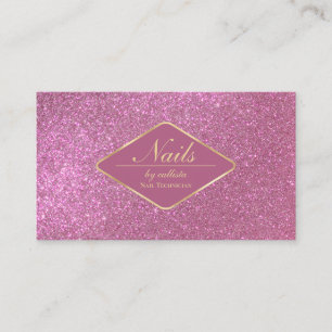 Sparkly Berry Rosa Guld Glitter Makeup Nagel Lash Visitkort