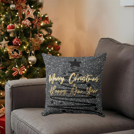 Sparkly Black Throw Pillow Kudde