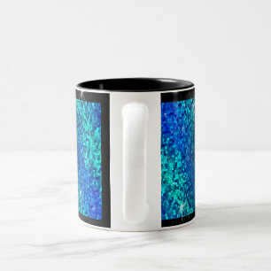 Sparkly Blue Glitter Worlds Best Pappa Magic Star Två-Tonad Mugg